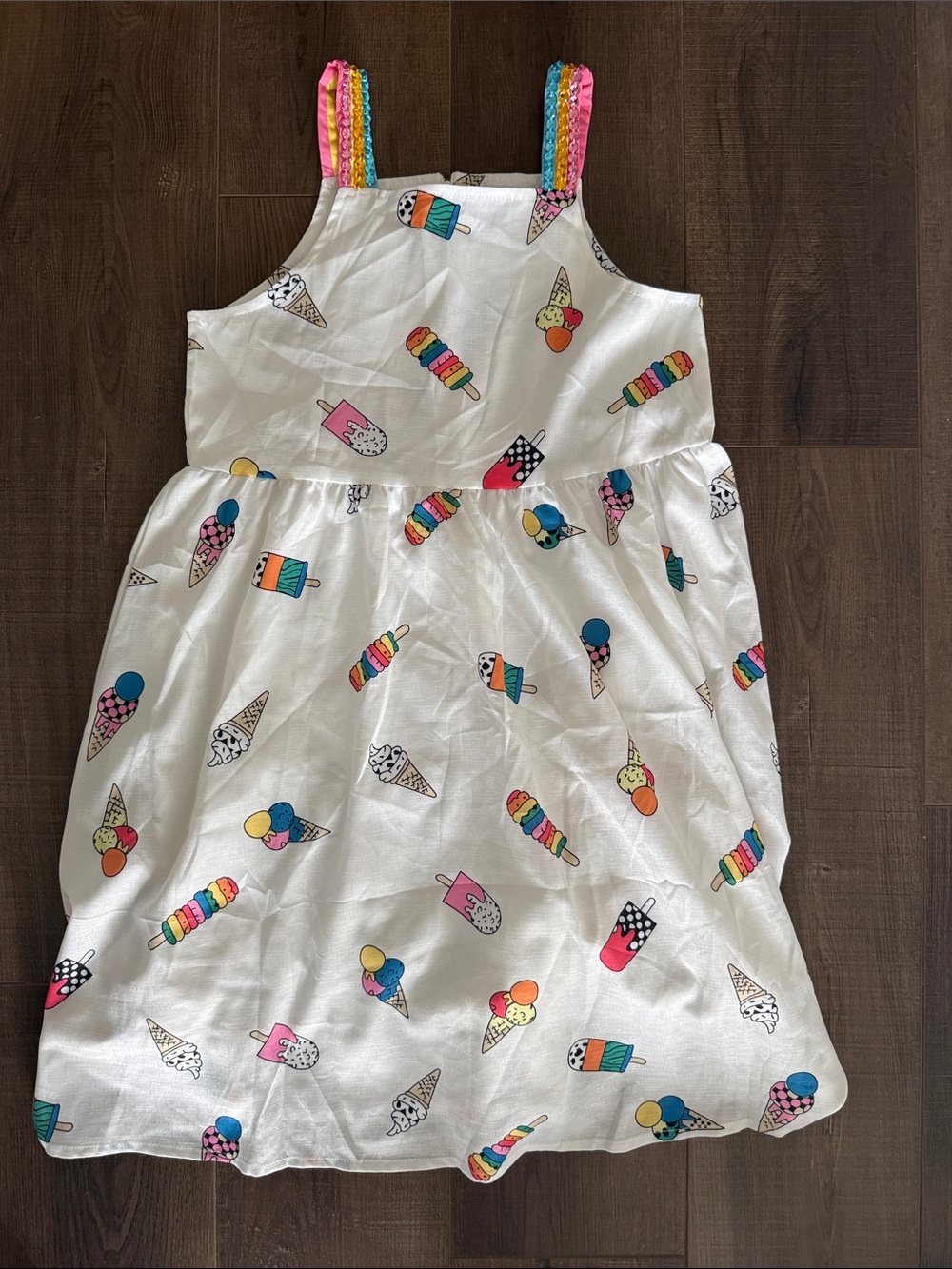 Lola + The Boys White Ice Cream & Popsicle Print Sleeveless Nightgown